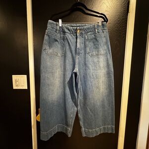 The Skipper Wide Leg Cropped Jean by Pilcro Anthropologie